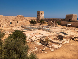 Remains of the ancient building. Kizkalesi, Mersin province, Turkey