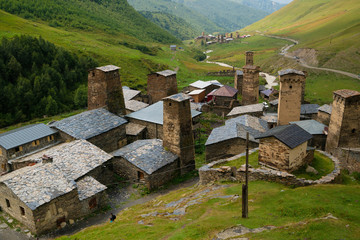 Ushguli, Mt. Shkhara, Upper Svaneti, Georgia, Europe. - 286061982
