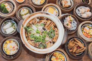 Dimsum, The oriental culture meal, are look yummy and attractive.