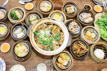 Dimsum, The oriental culture meal, are look yummy and attractive.