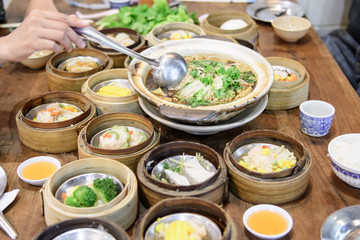 Dimsum, The oriental culture meal, are look yummy and attractive.
