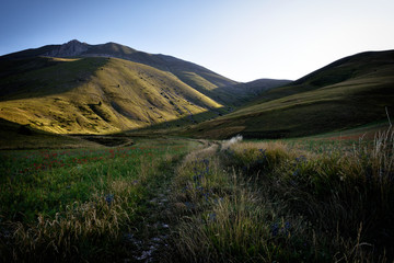 landscape with lake and mountains