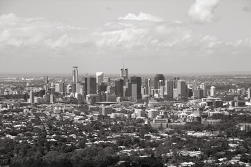 Brisbane. Black and white vintage style.