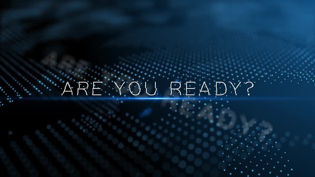 Are you ready? Modern intro text 3D animation with lens flare and depth of field focus blur