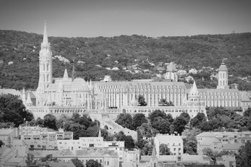 Budapest. Black and white vintage style.