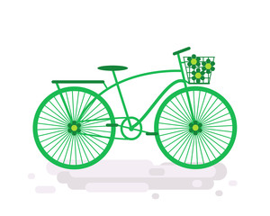 Vector Bicycle icon. Eco. Green bicycles drive. Sport symbol