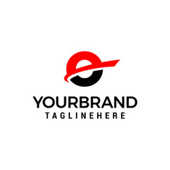 initial letter O logo with slice element graphic vector template