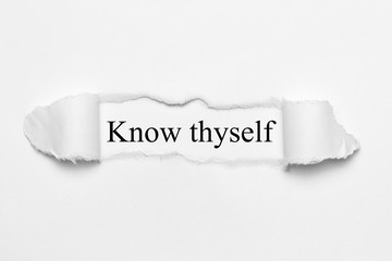 Know thyself 