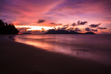 Fototapeta na wymiar Beach sunset at Bako national park Borneo