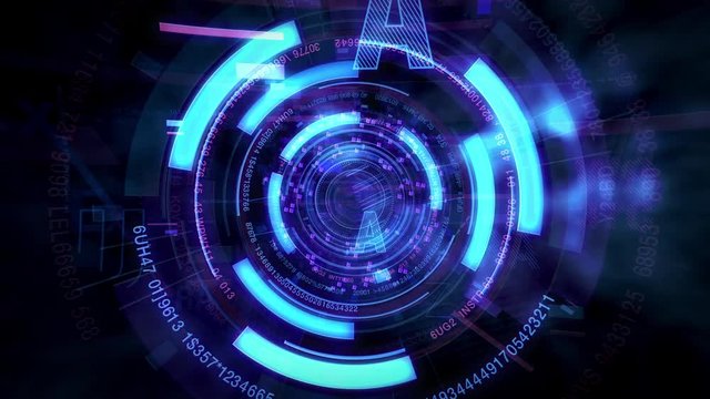 テクノロジーなタイポグラフィーとグラフィック　ループ