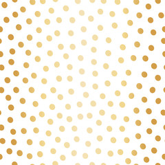 Classic hand drawn gold foil polka dot all over print design. Seamless vector pattern on white background. Great for Christmas and celebration products, giftwrap, packaging, stationery, home decor