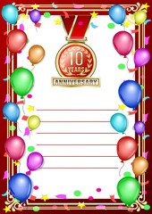 gift card with balloons and gold anniversary label
