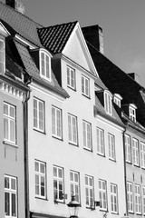 Denmark. Black and white vintage style.