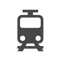 Train vector icon, simple car sign.