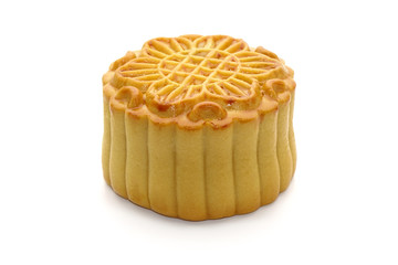 Moon cake isolated on white background. Mooncake for Mid autumn festival (Zhongqiujie or Zhongqiu festival) , Chinese traditional food and dessert. (Moon cake is call 
