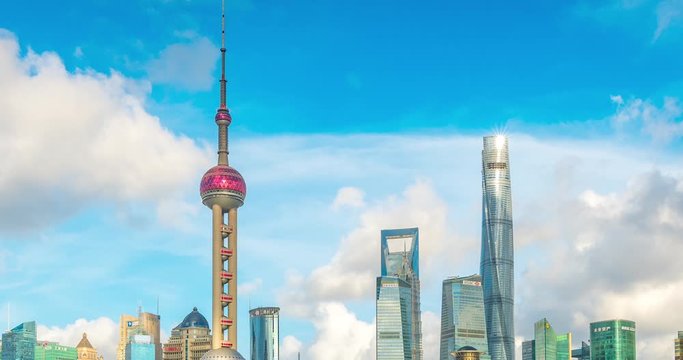 Lujiazui scenery in busy Shanghai, China