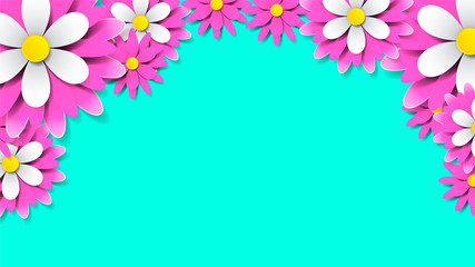 paper cut out style Floral background