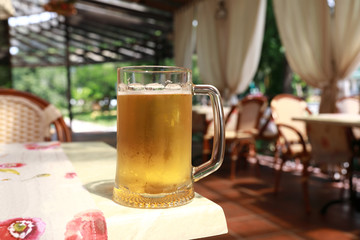 Mug of light beer