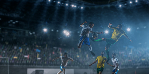 Soccer players on stadium in action