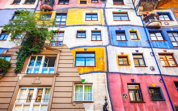 Hundertwasser house in Vienna, Austria, June 22, 2019
