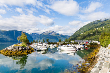 Port of Sylte or Valldal administrative center Norddal Municipality, More og Romsdal county, Norway...