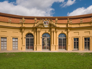 Fototapeta na wymiar Main part of baroque orangery of the palace garden in Erlangen Bavaria, Germany
