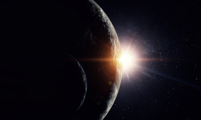 Planets and sunshine in dark space