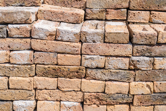 Cleaned old bricks recycled and ready for reuse