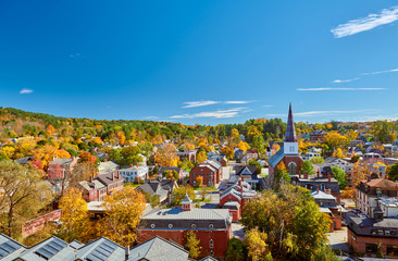 Montpelier town skyline at autumn in Vermont, USA - 286072132