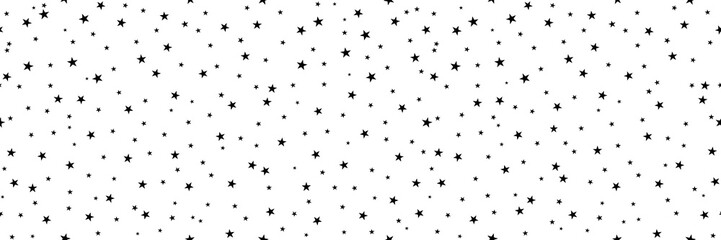 A wide stylish starry seamless pattern saver on white for interior design, background or your imagination.