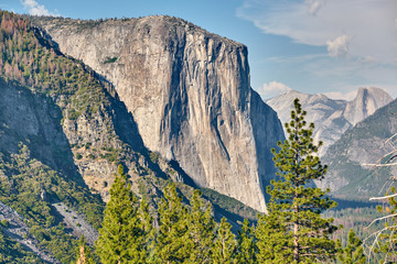 Yosemite National Park Valley summer landscape from Tunnel View. California, USA.