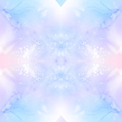 Seamless pattern with Boho tie-dye watercolor paper textured background. Hippie style. Textile effect. Kaleidoscope.