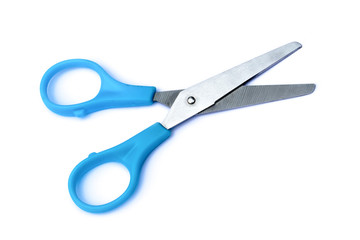 Blue Scissors isolated on white background