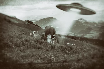 Fotobehang UFO Vliegende schotel