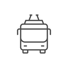 Trolleybus icon and public transport concept