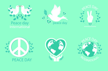 The beautiful and lovely peace day greeting elements 