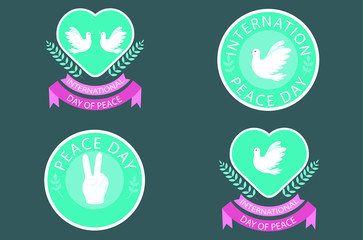 Fototapeta premium The beautiful and lovely peace day greeting elements 