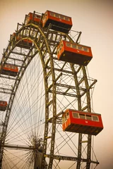Deurstickers The famous Ferris Wheel in Wien (Austria) - sepia toned image © Francesco Scatena