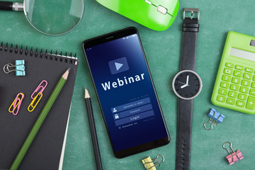 E - learning concept, online education login or registration screen design
