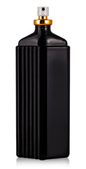 The Black bottle of men Cologne isolated on white