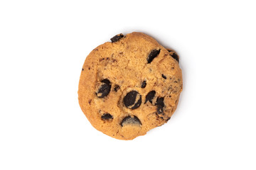 Cookies with chocolate isolated on white background.