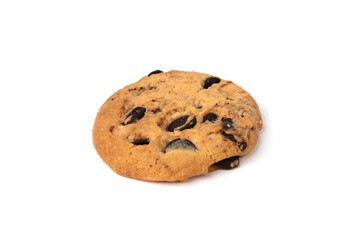 Cookies with chocolate isolated on white background.