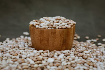 fresh beans on background in studio