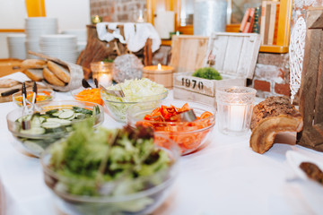 Caterer Abendessen Snacks Tischdekoration Hochzeit Restaurant