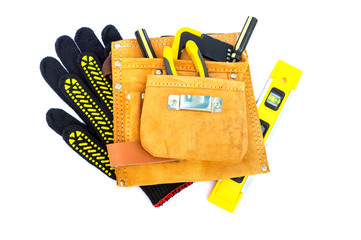 Professional tools for the master builder on a isolated white background.