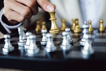 Strategic Planning, Business Competition, Show planning chess the competition to fight in the business world.
