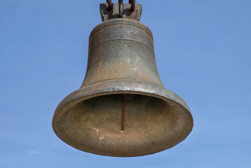 The church bell weighs. Horizontal shot.
