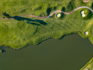 Aerial Golf Course Green