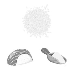 Vector design of food and organic logo. Set of food and agricultural stock vector illustration.