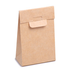 Cardboard brown package on white background isolation